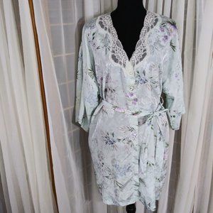 California Dynasty Light Blue Floral Robe